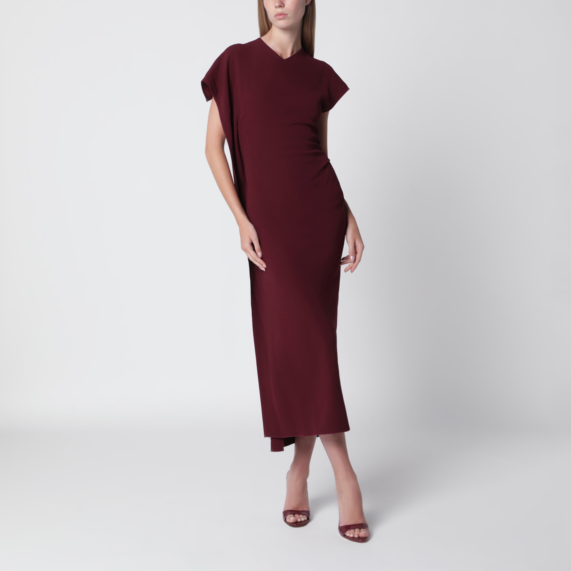 Abito Victoria in cady rosso cinnabar