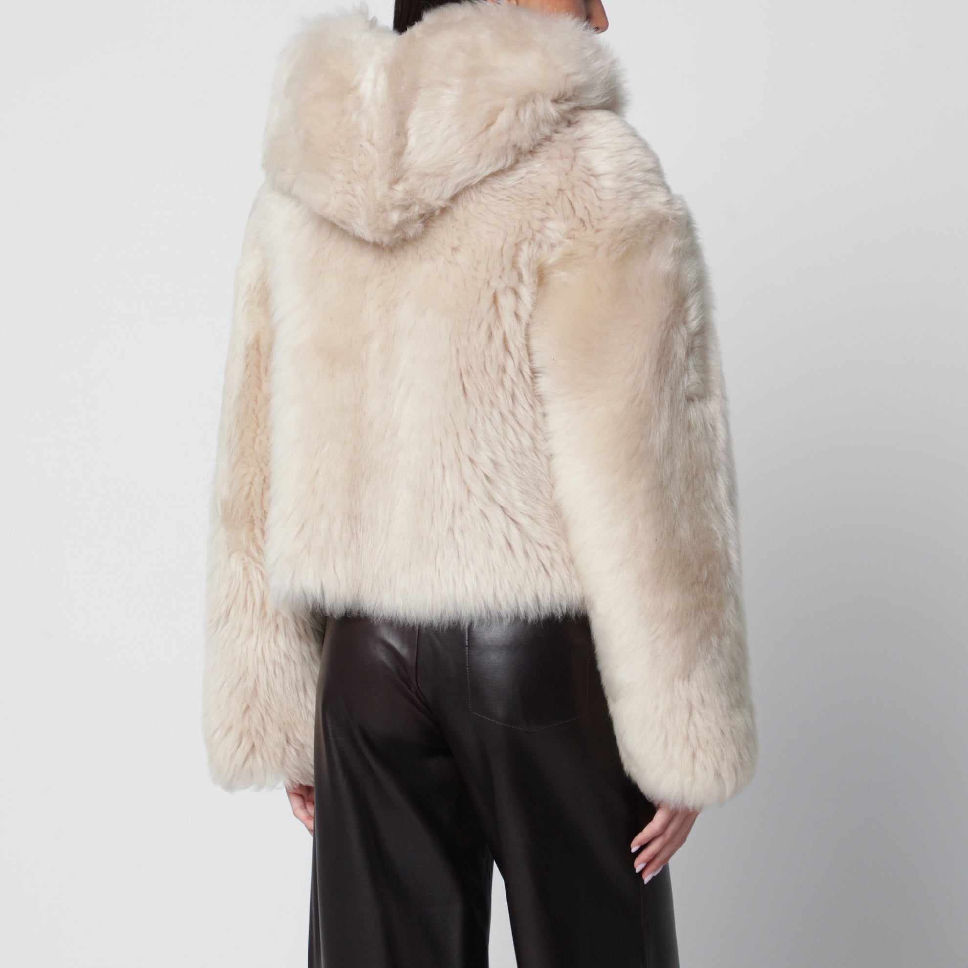 Giacca con zip Bianca reversibile color alabastro