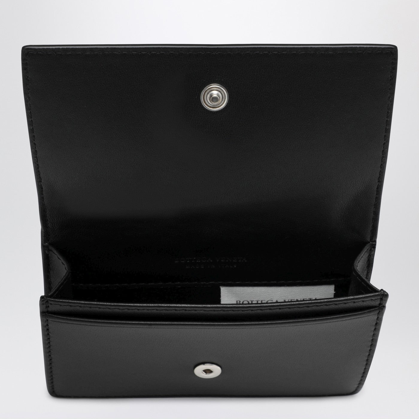 Small Black Intrecciato Continental Wallet