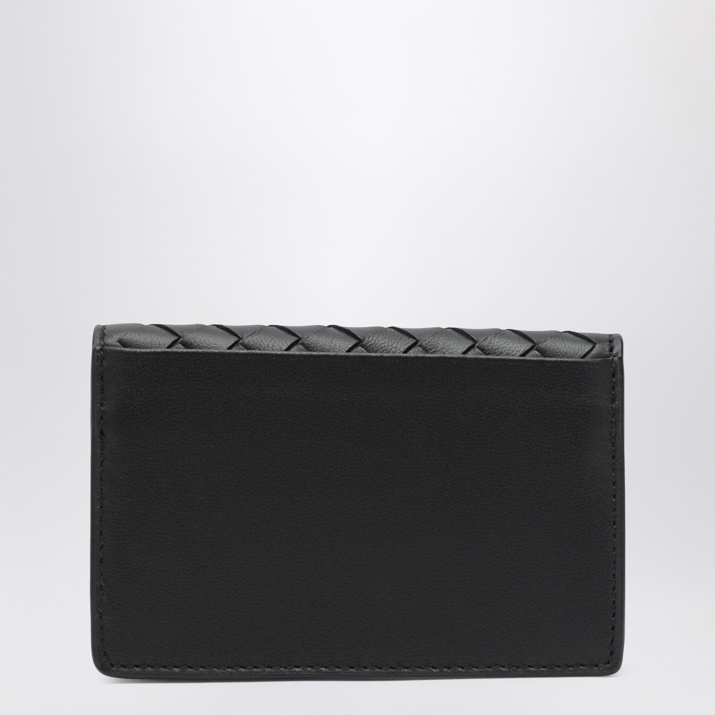 Small Black Intrecciato Continental Wallet