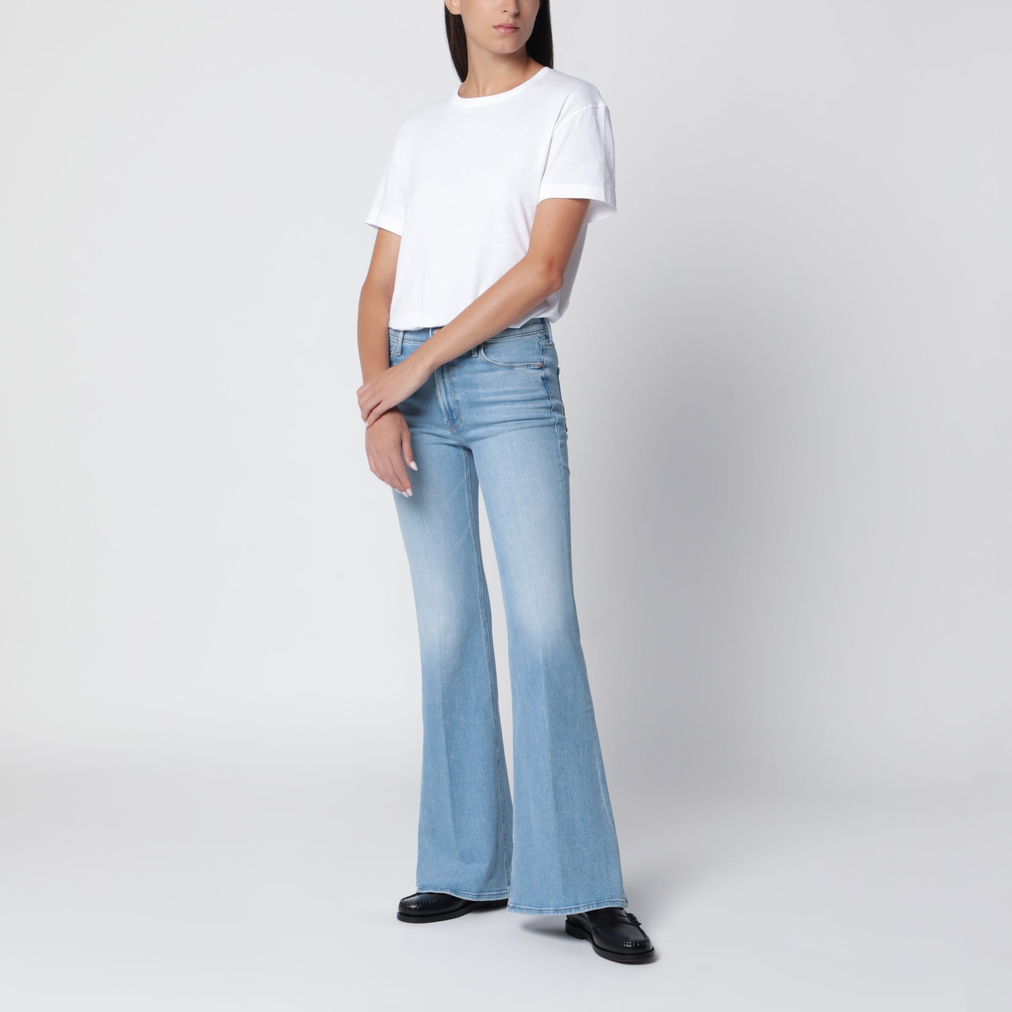 The Doozy flared trousers in light blue denim
