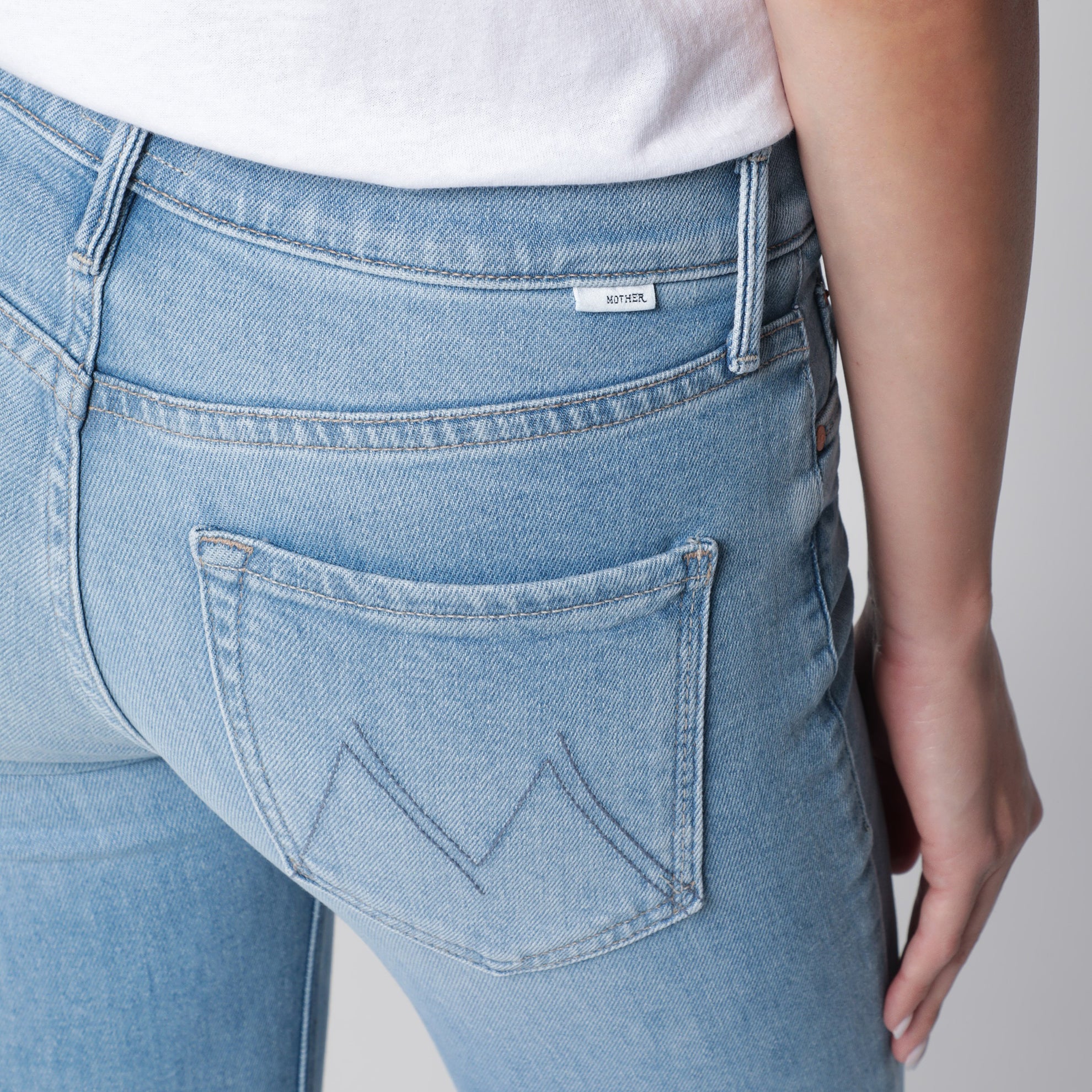The Doozy flared trousers in light blue denim