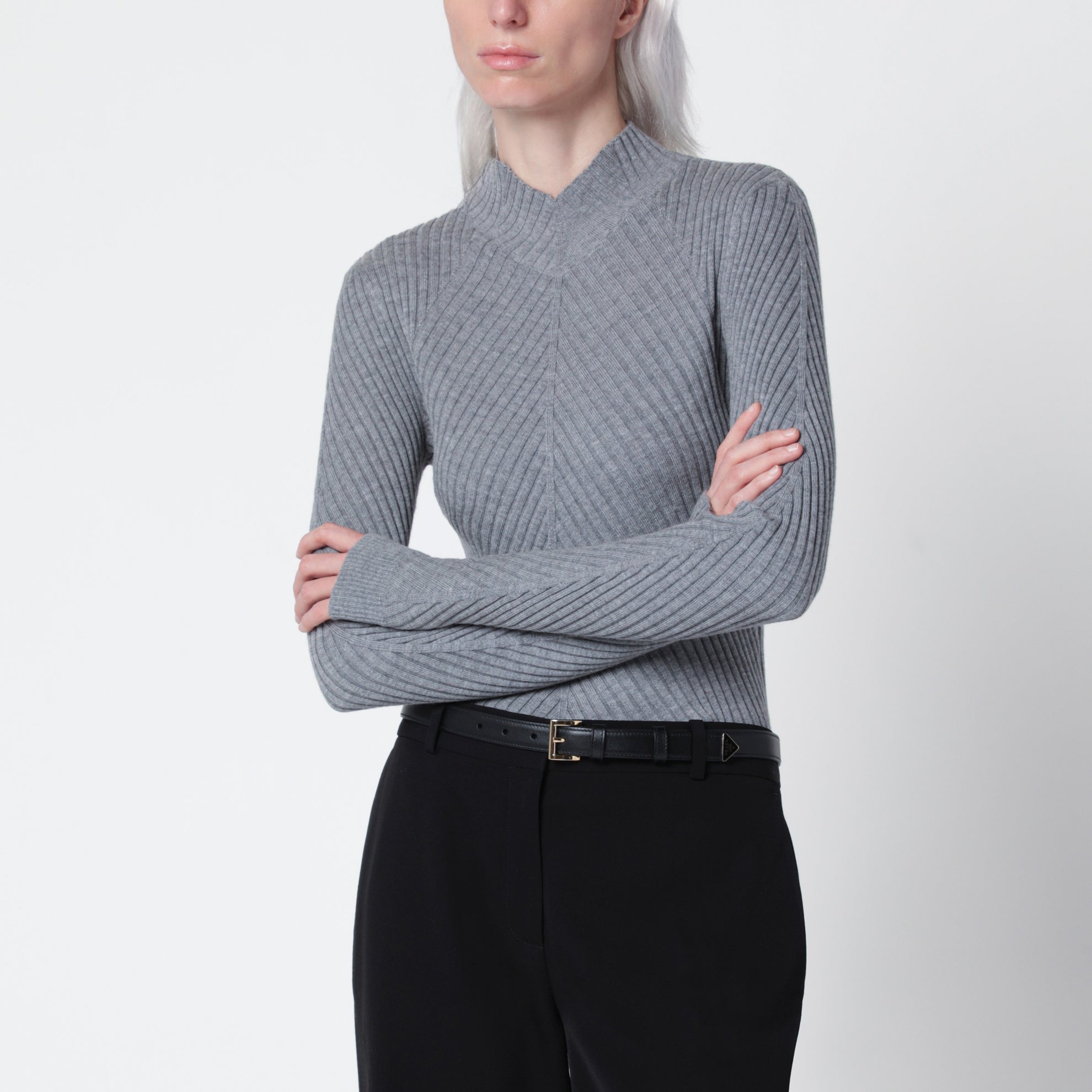 Maglione Georgia grigio in lana merino