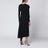 Black midi dress in draped jersey