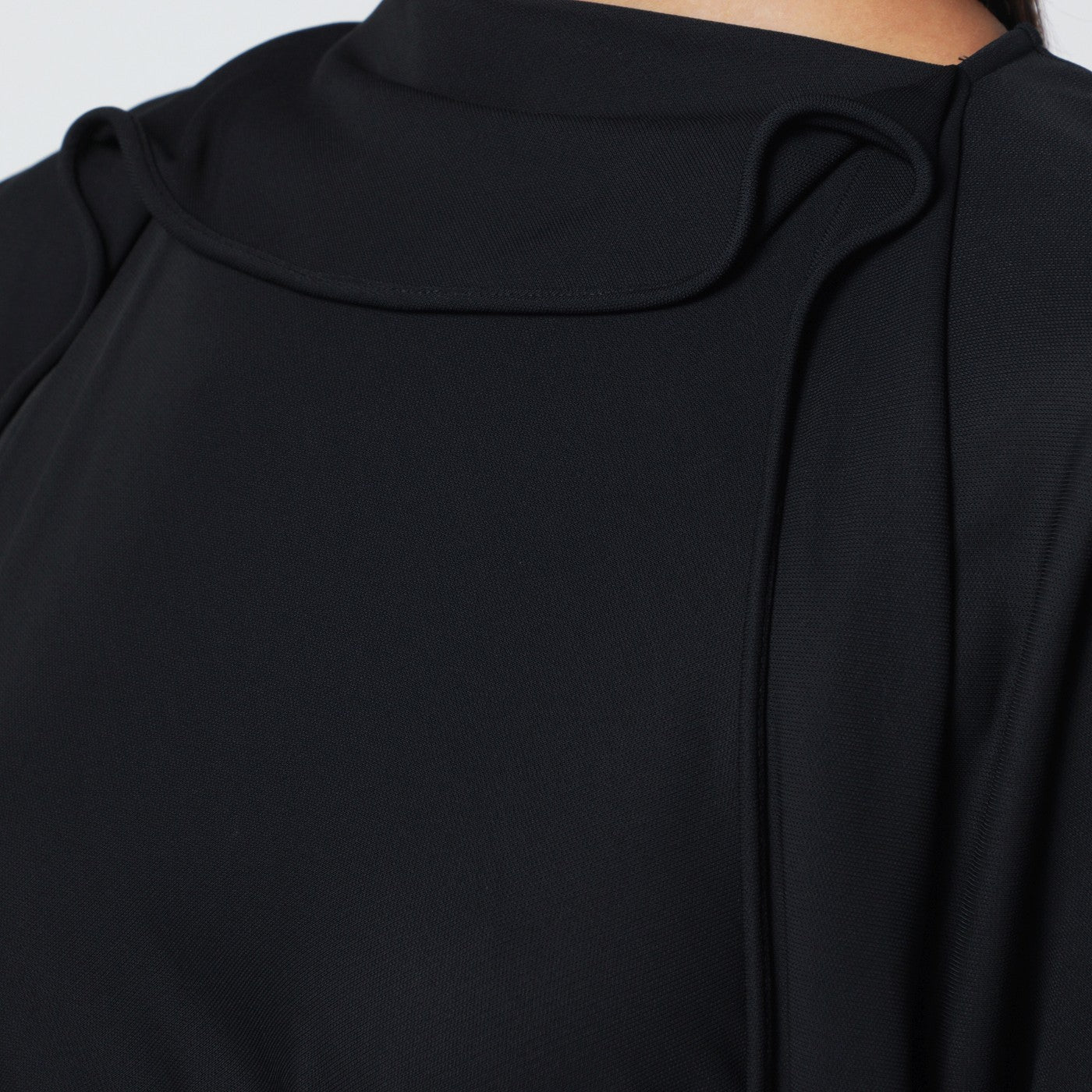 Black midi dress in draped jersey