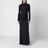 Long black dress with draped shoulders