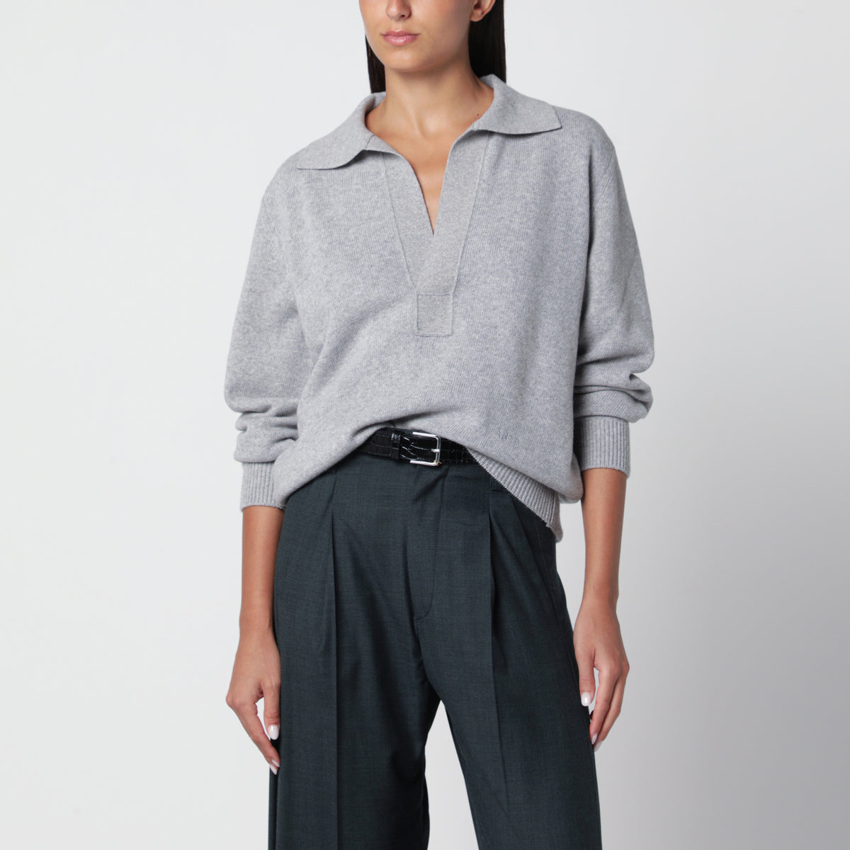 Pull en cachemire gris chiné Genevieve