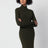Maglione a collo alto verde in lana merino
