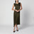 Abito midi verde in satin di viscosa