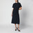 Abito midi Eleanor color inchiostro in cady fluido