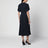 Abito midi Eleanor color inchiostro in cady fluido