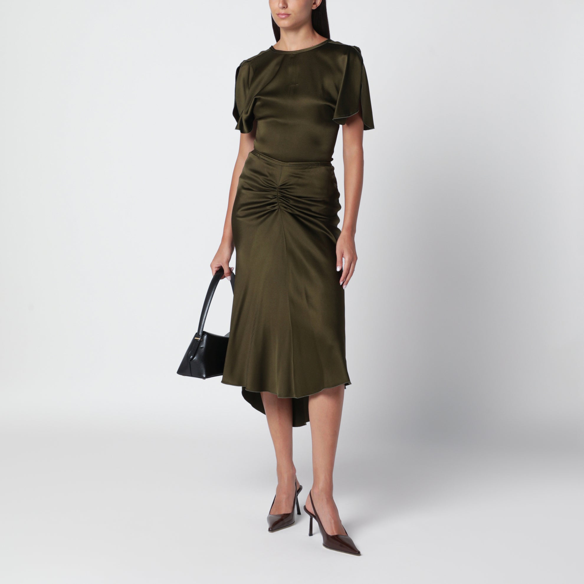 Bela grünes Crêpe-Satin-Top
