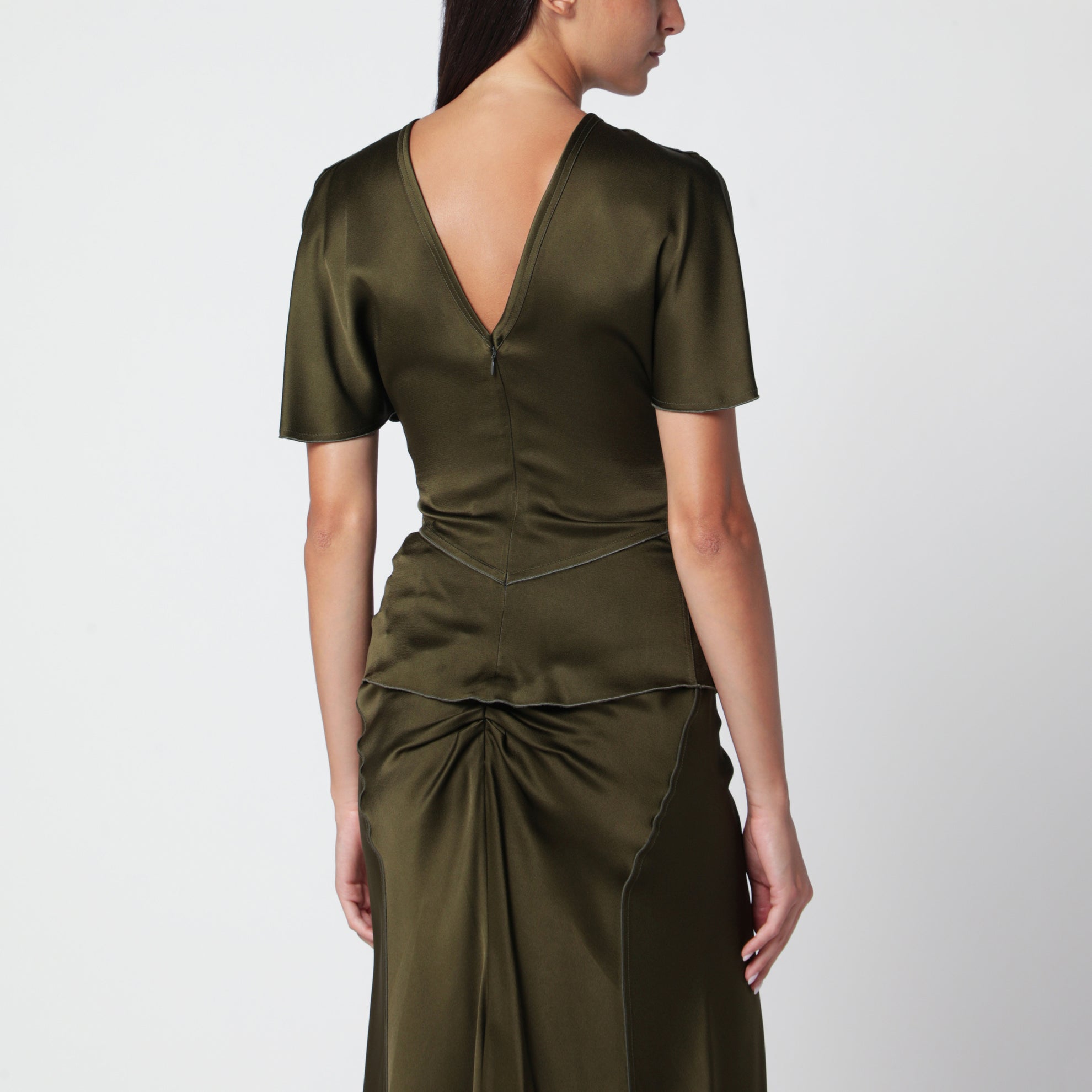 Bela grünes Crêpe-Satin-Top