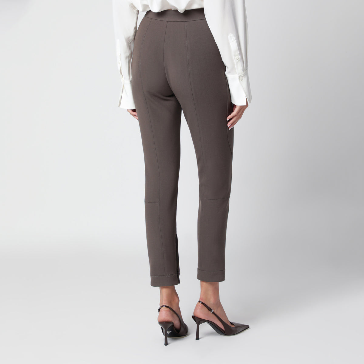 Pantalon kaki en mélange de laine vierge