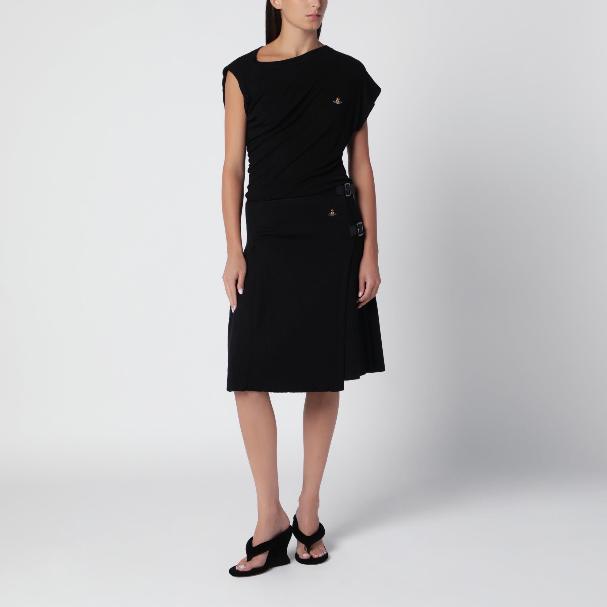 T-shirt asymétrique Hebo noir
