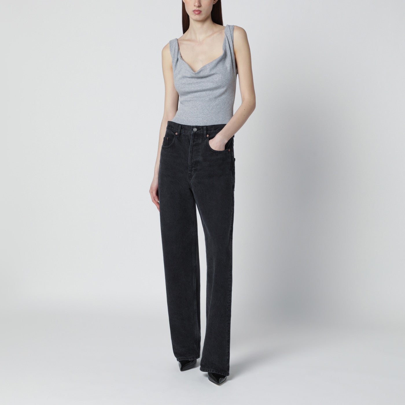 Grey Anna top with Orb logo