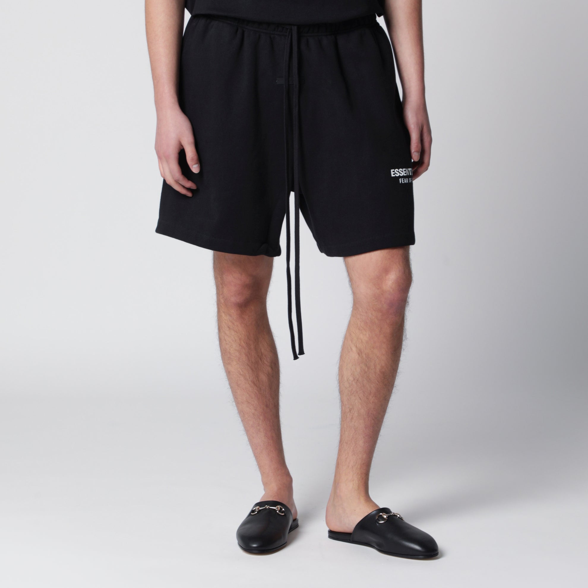 Classic black fleece sports shorts
