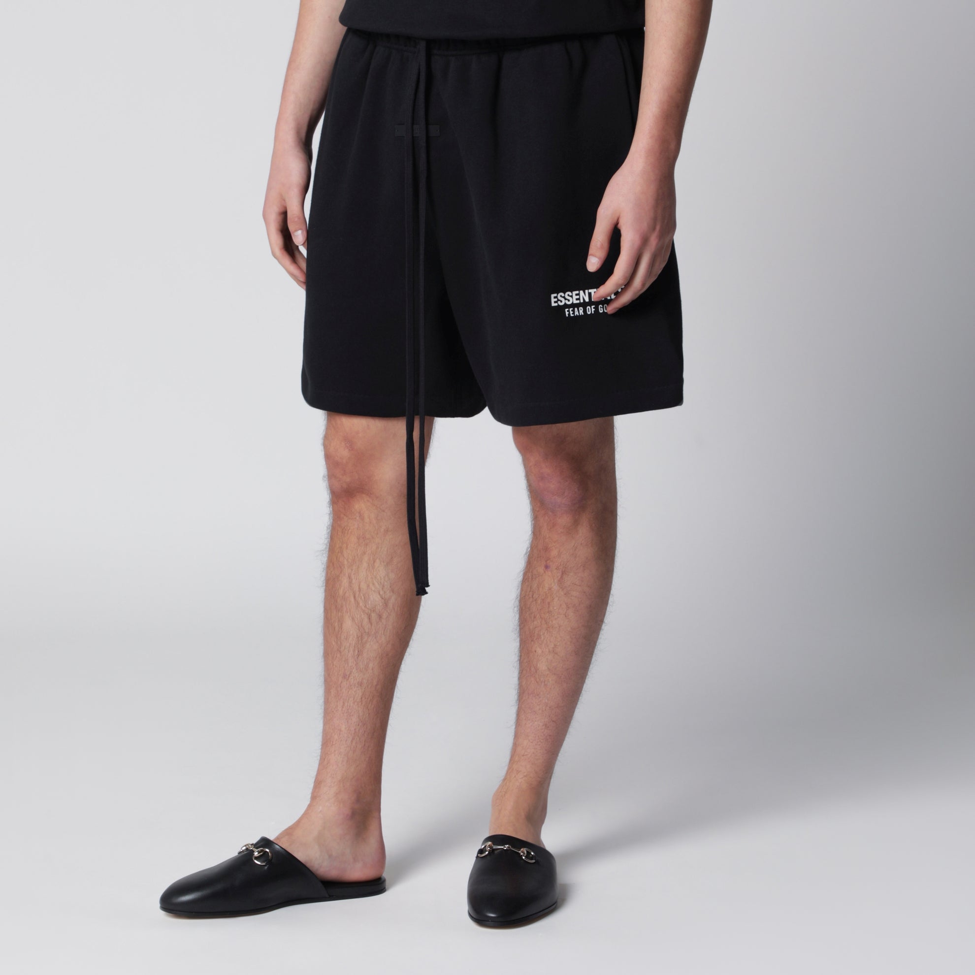 Classic black fleece sports shorts
