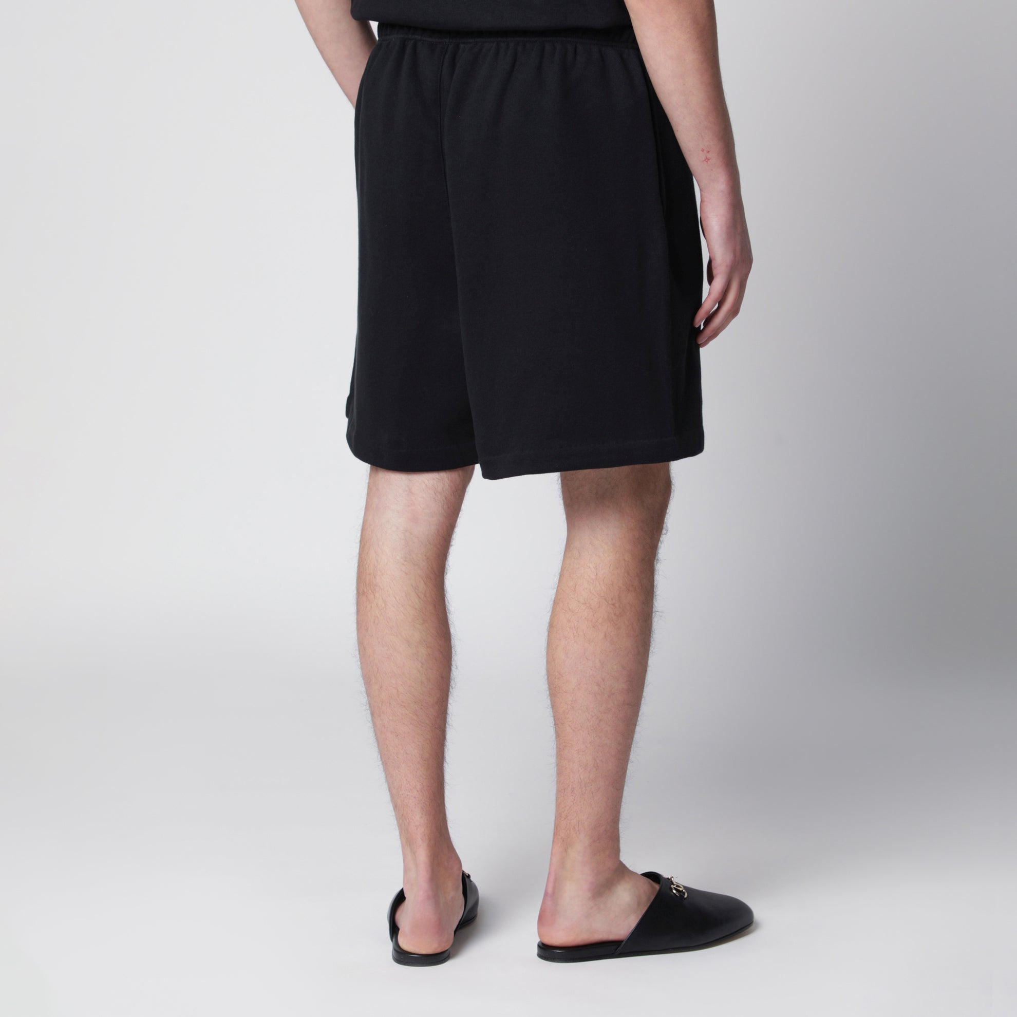 Classic black fleece sports shorts