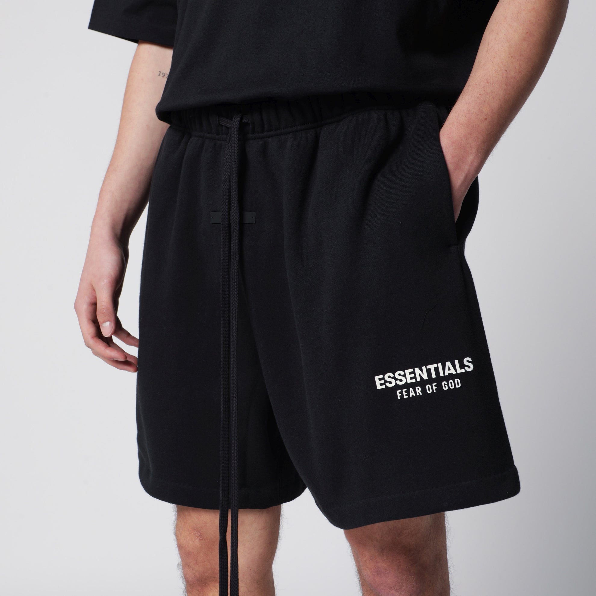 Classic black fleece sports shorts