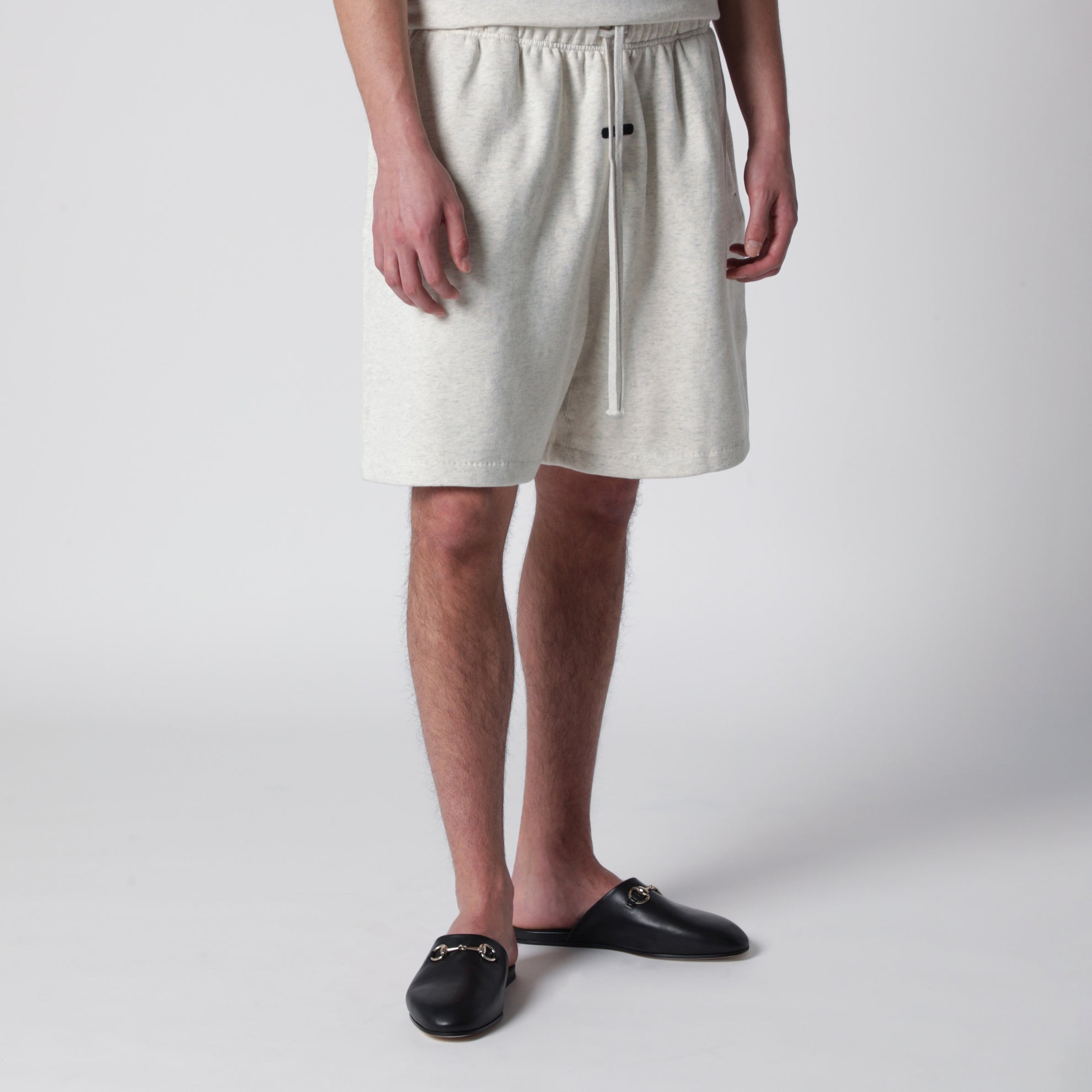 Short de sport Classic en molleton gris clair chiné