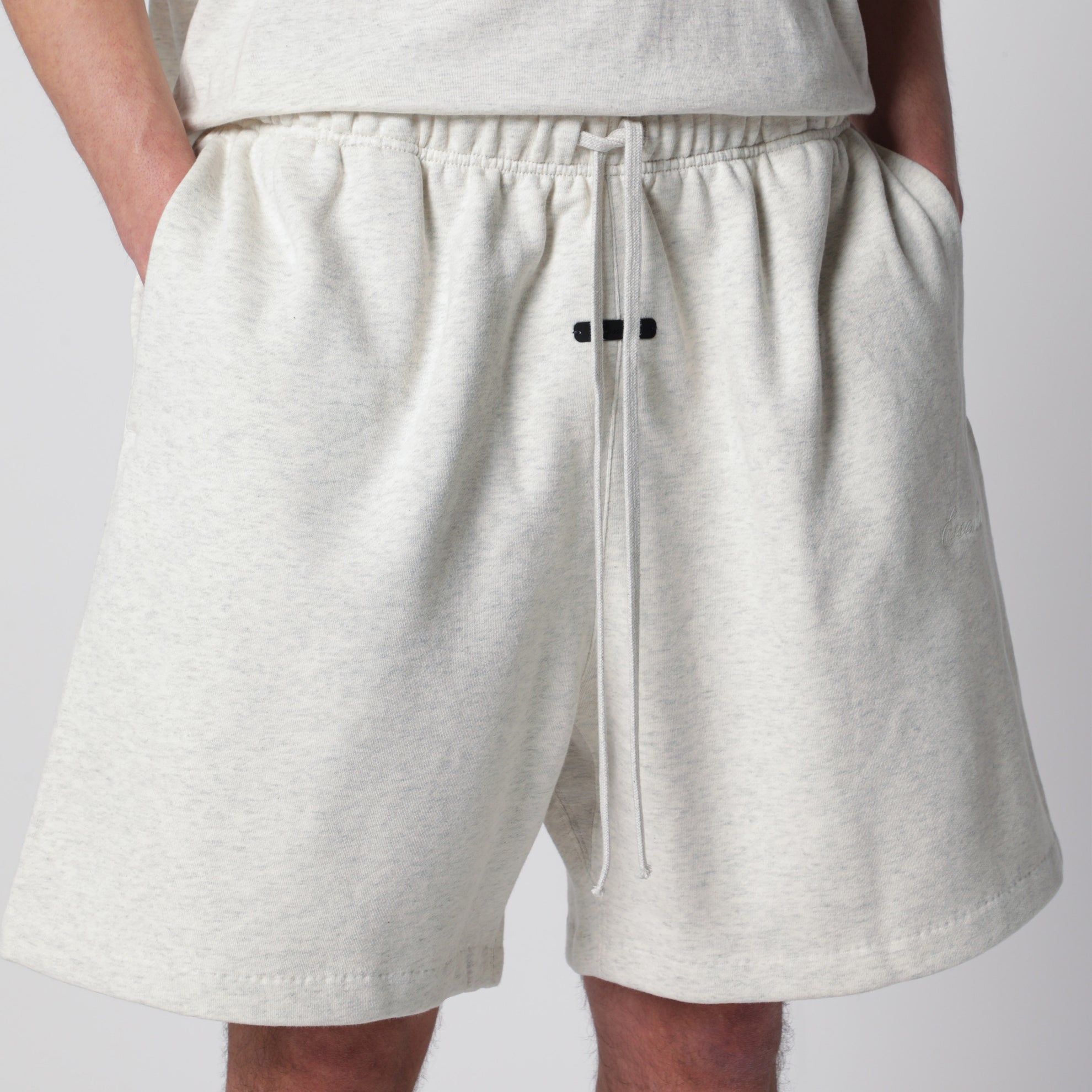Short de sport Classic en molleton gris clair chiné