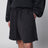 Shorts neri in cotone con ricamo logo