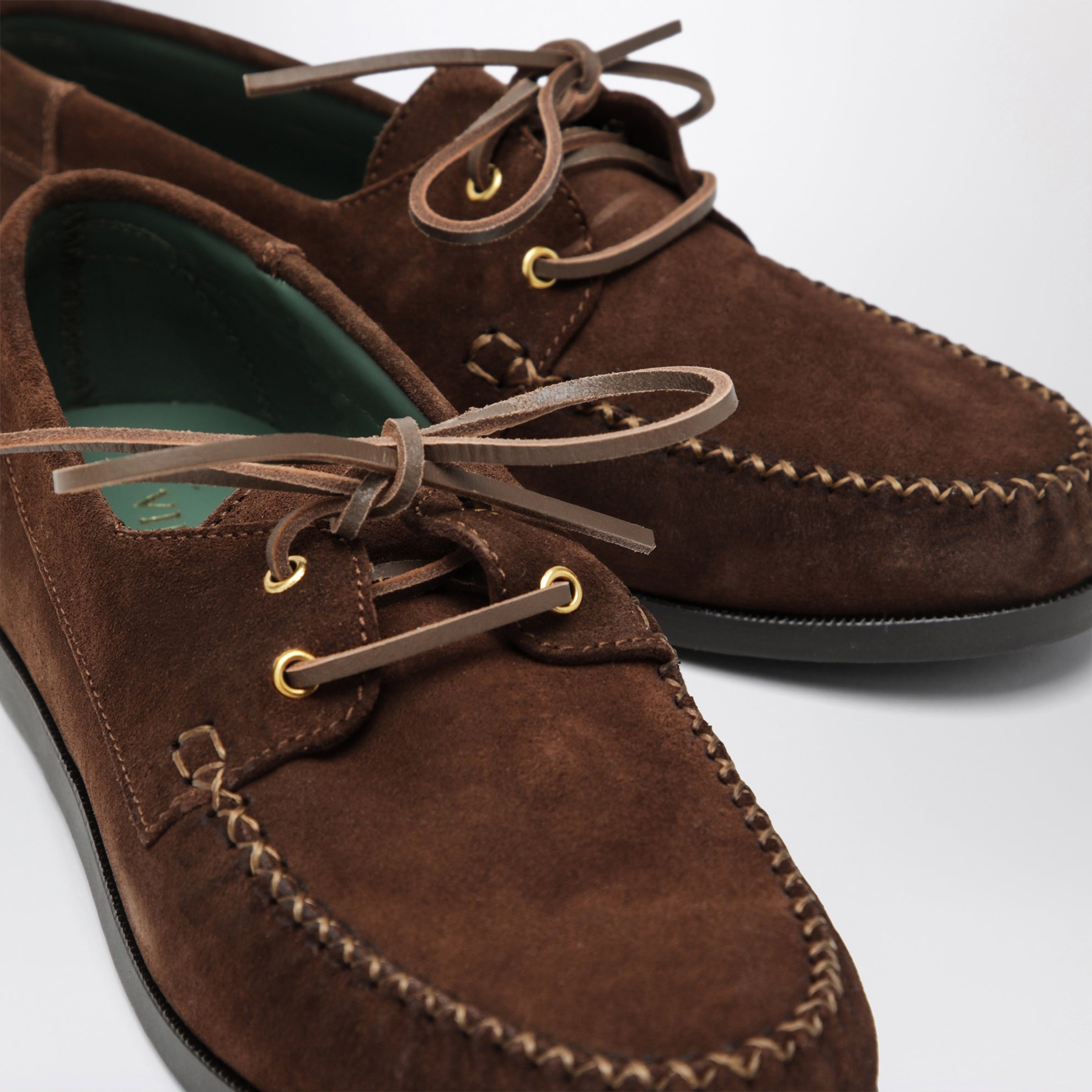 Brown Boat Shoe In Suede