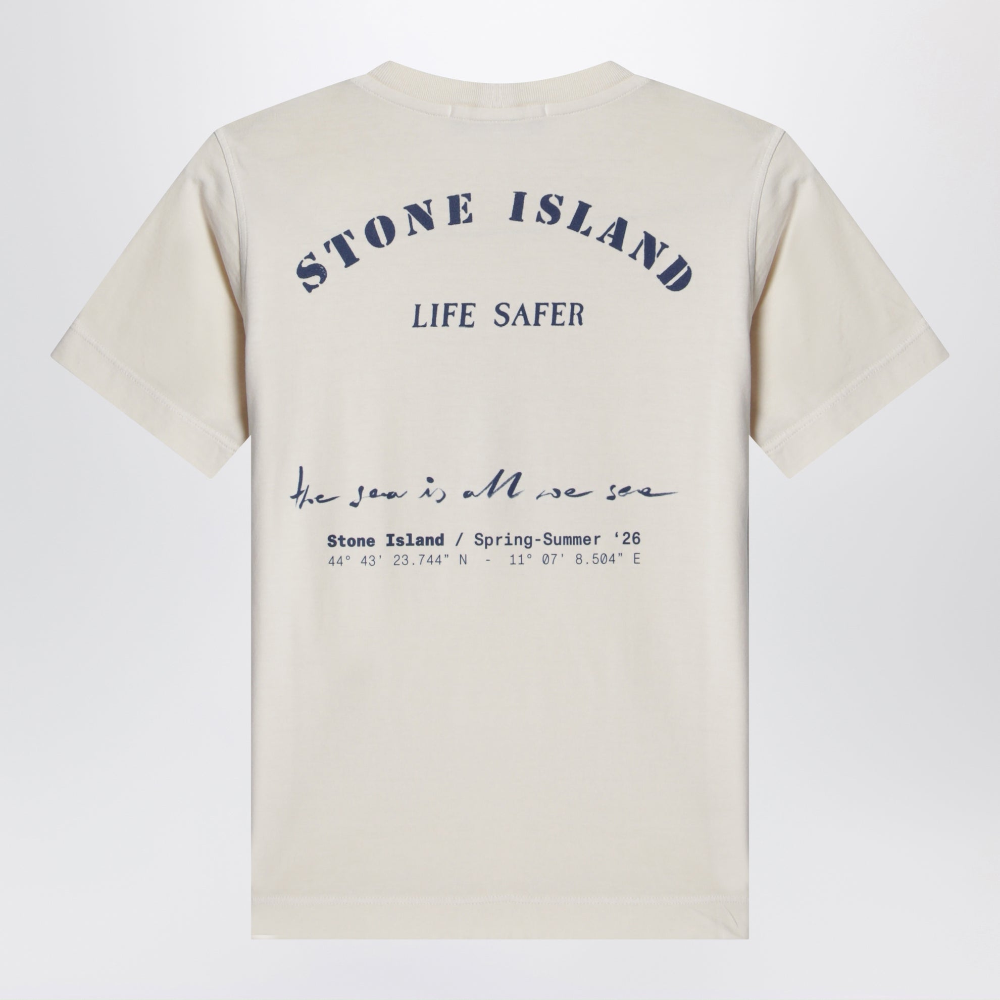 Beige T-shirt with logo print