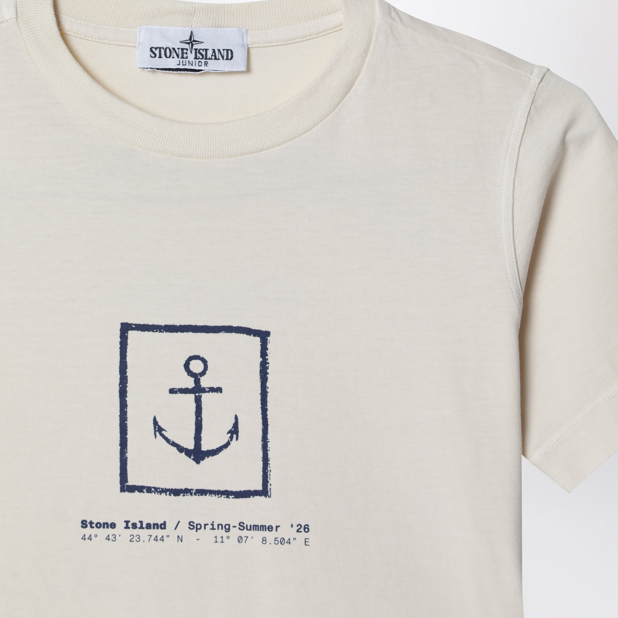 Beige T-shirt with logo print