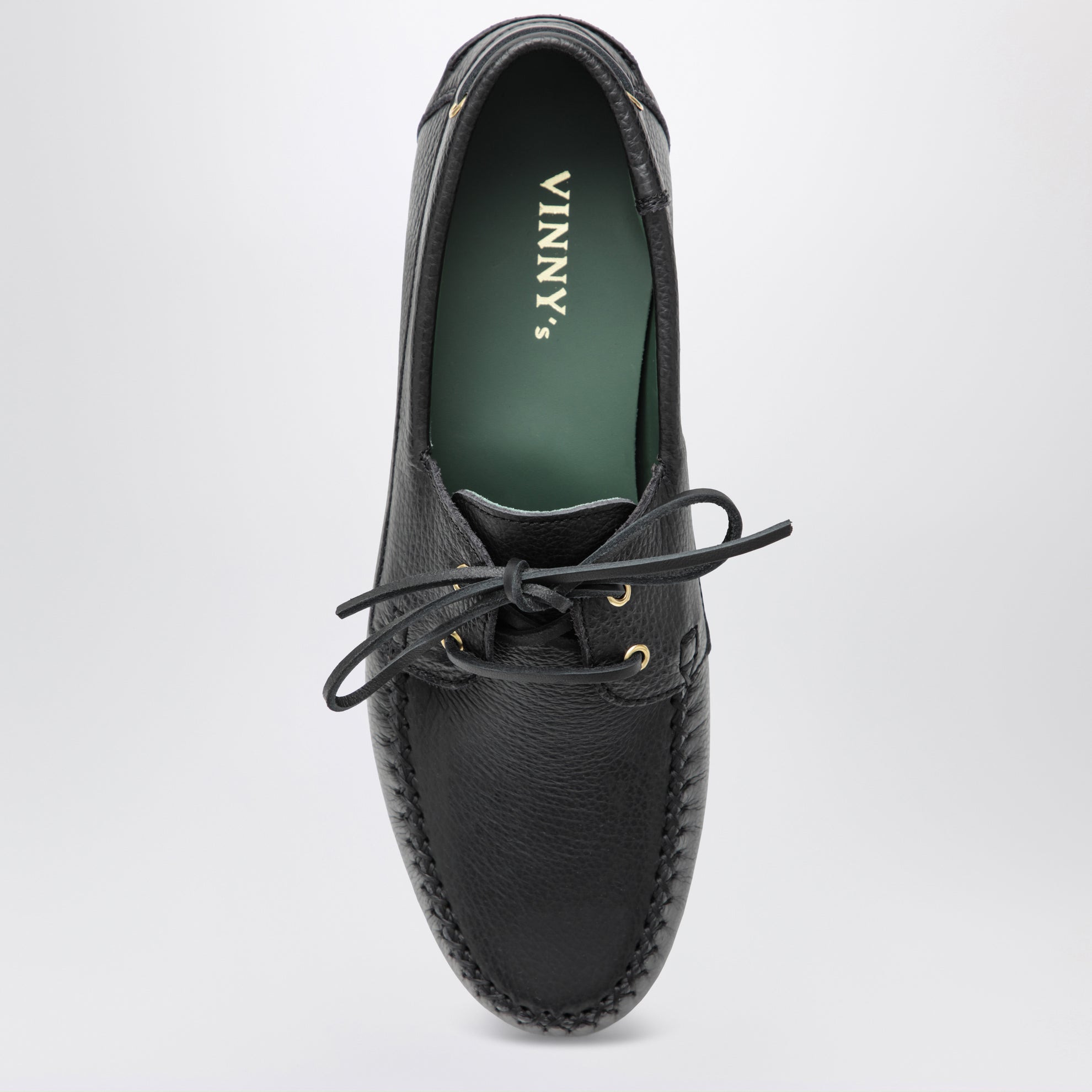 Black Boat Shoe In Leather