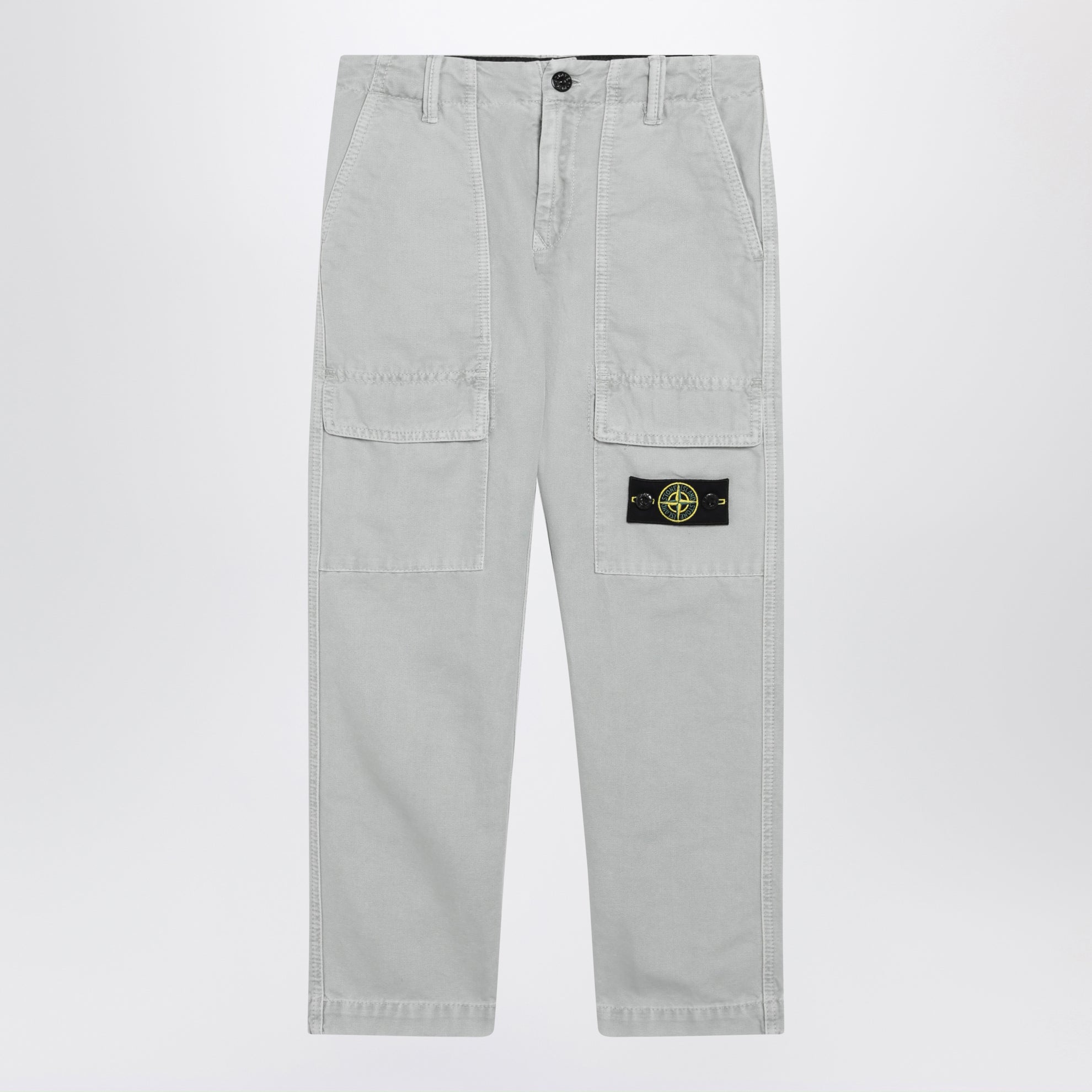 Pantalon gris perle en coton