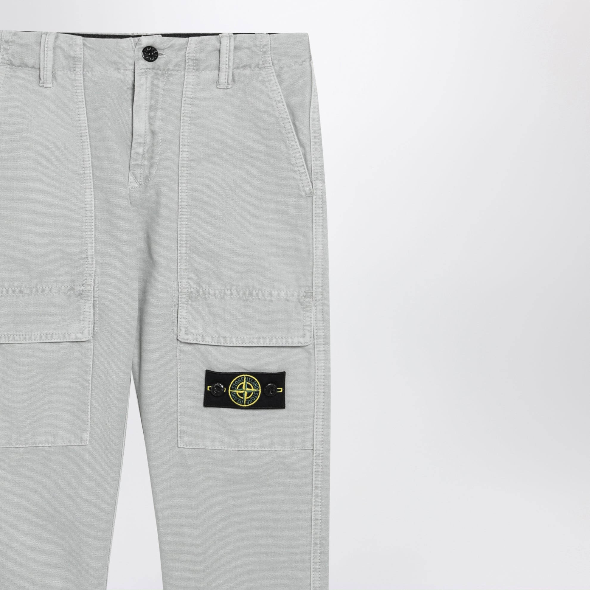 Pearl grey cotton trousers