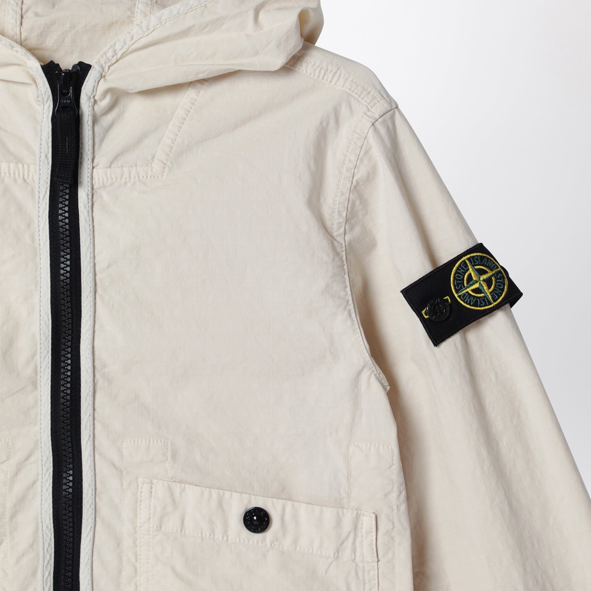 Giacca antigoccia con cappuccio beige chiara