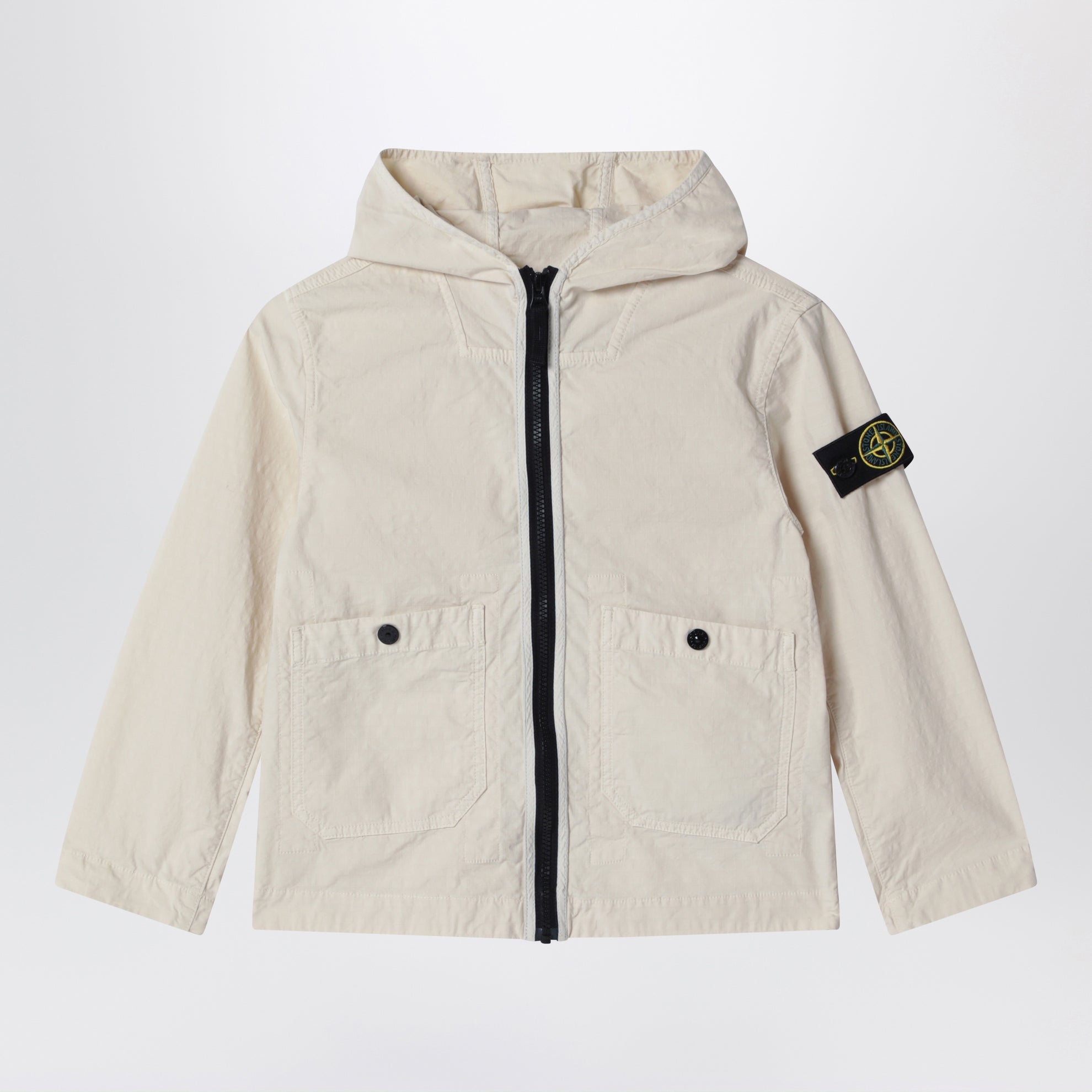 Giacca antigoccia con cappuccio beige chiara