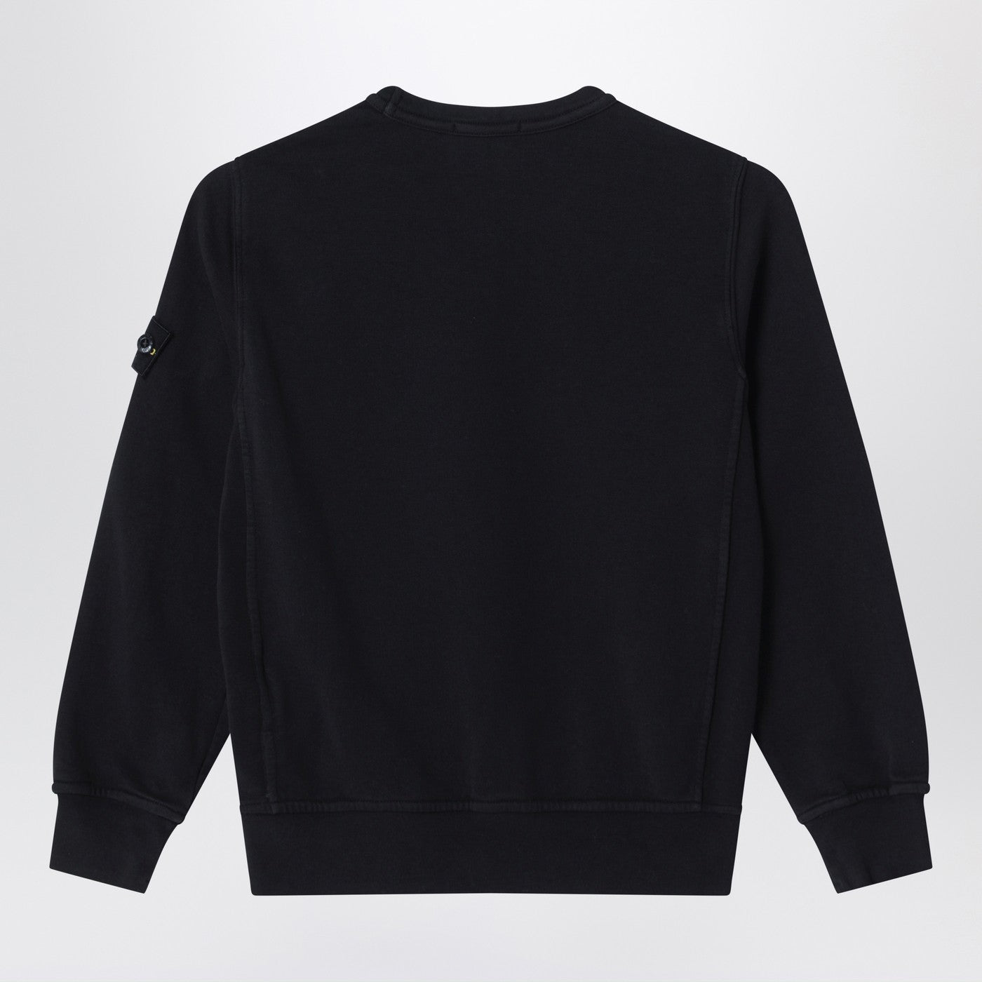 Sweat-shirt noir en coton à col rond