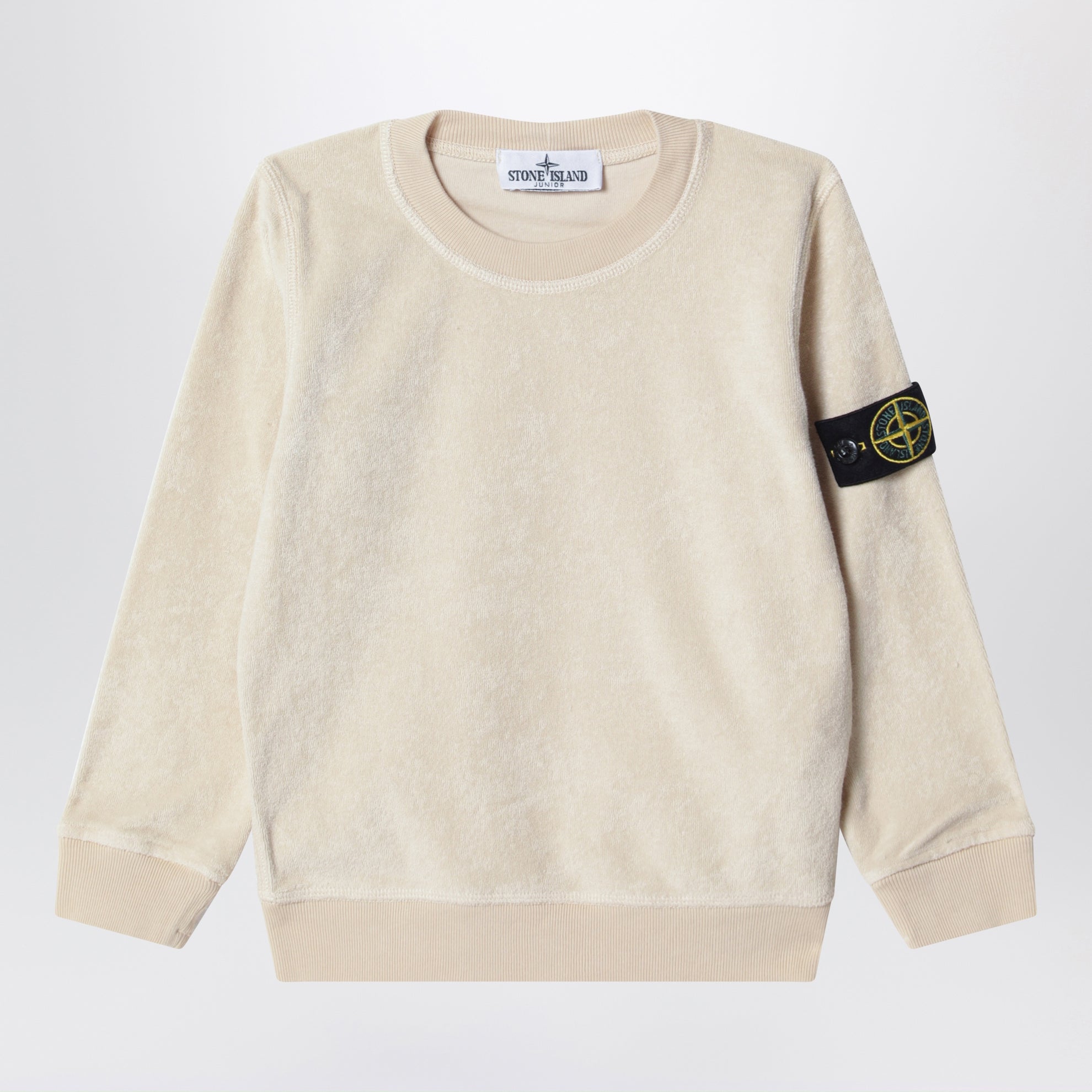Light beige cotton terry sweatshirt
