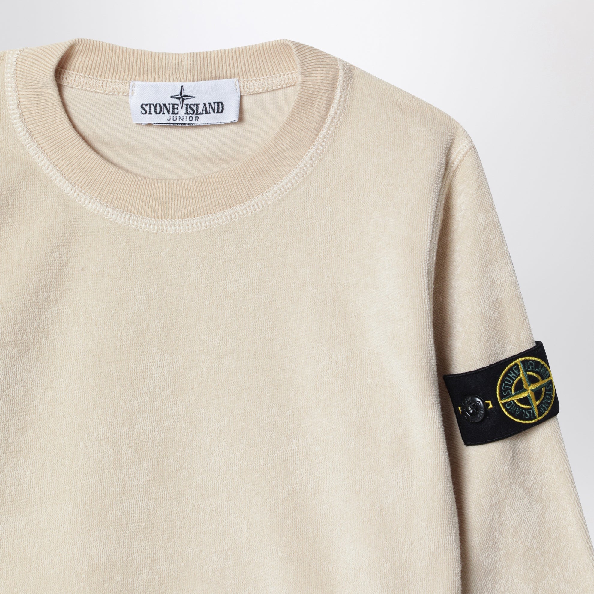 Light beige cotton terry sweatshirt
