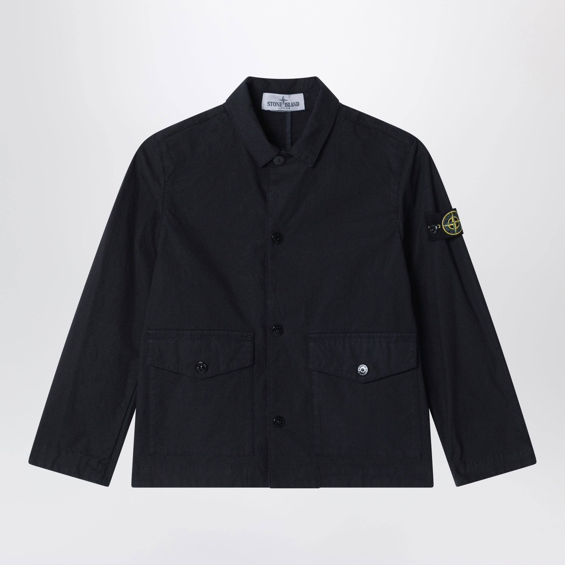 Navy blue shirt jacket in cotton