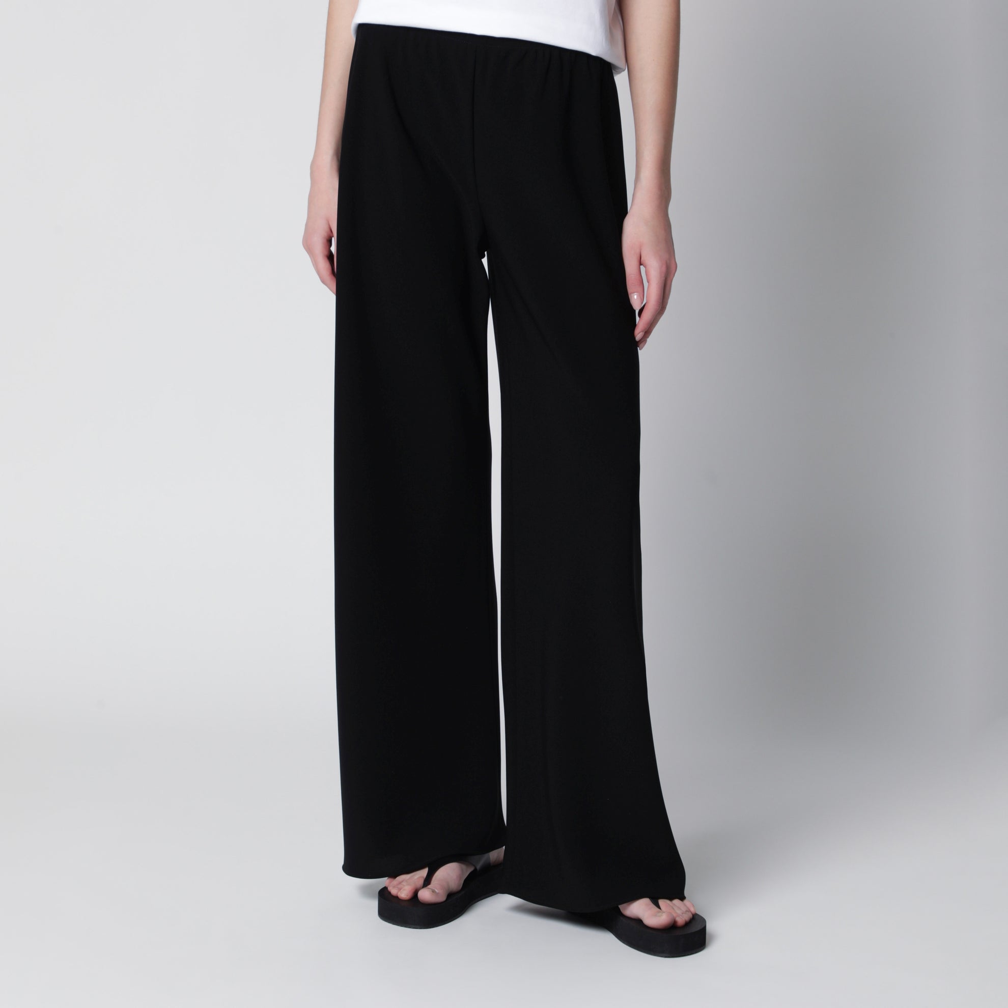 Weite Gala-Hose aus Krepp in Schwarz