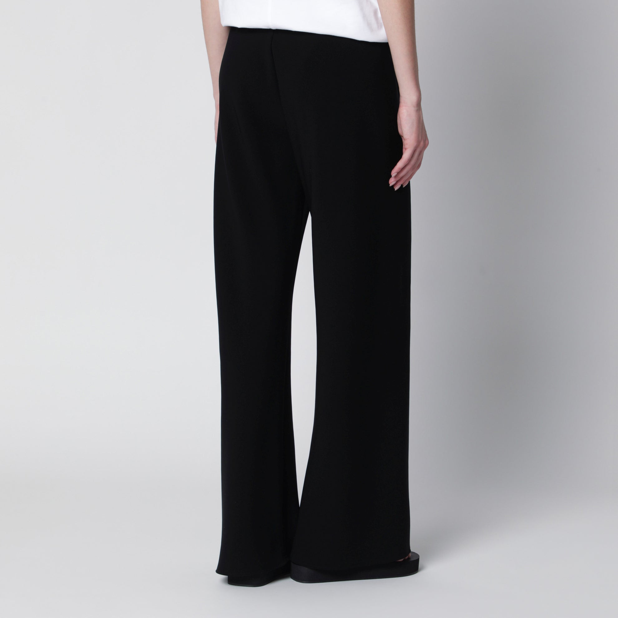 Weite Gala-Hose aus Krepp in Schwarz
