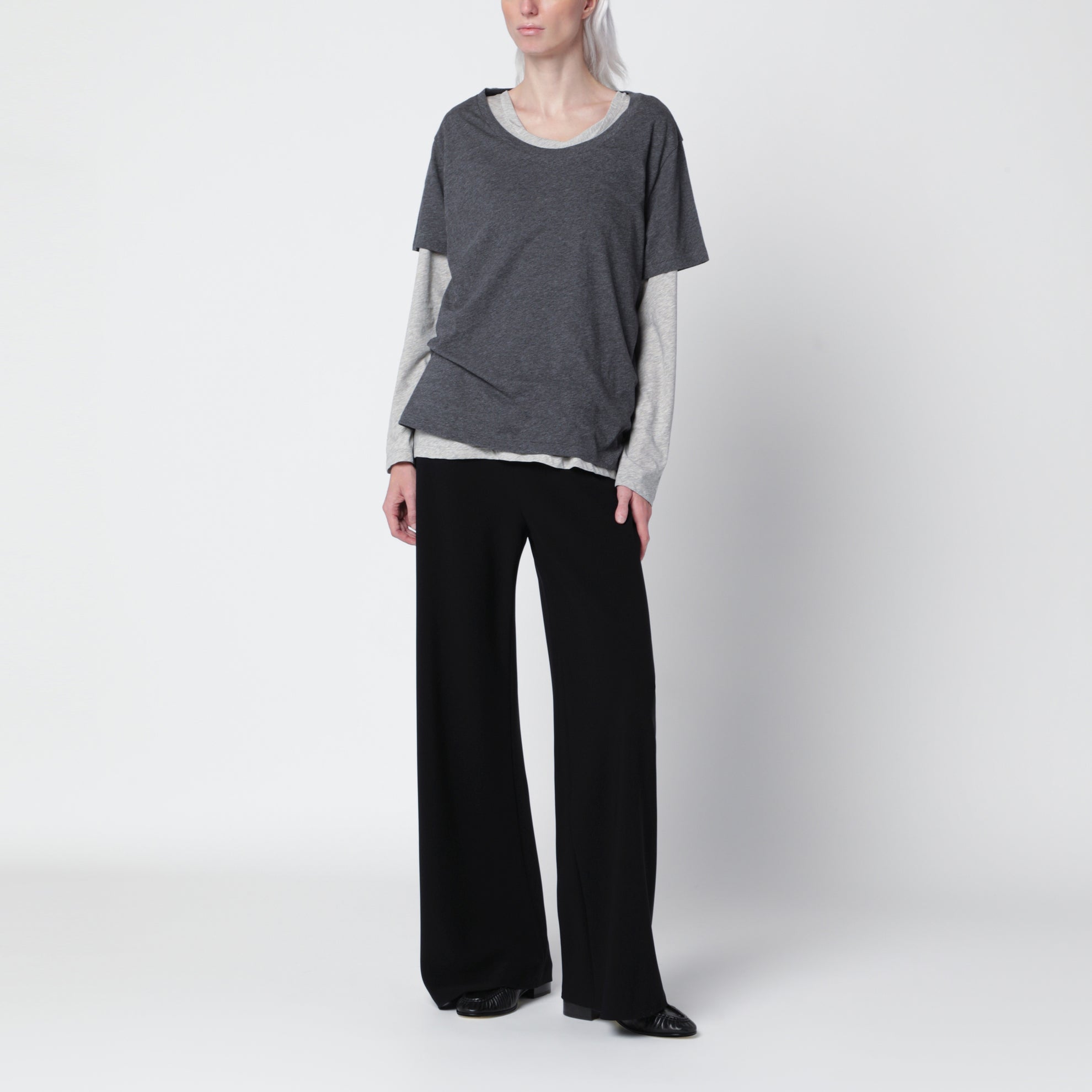 Gala black trousers in triacetate
