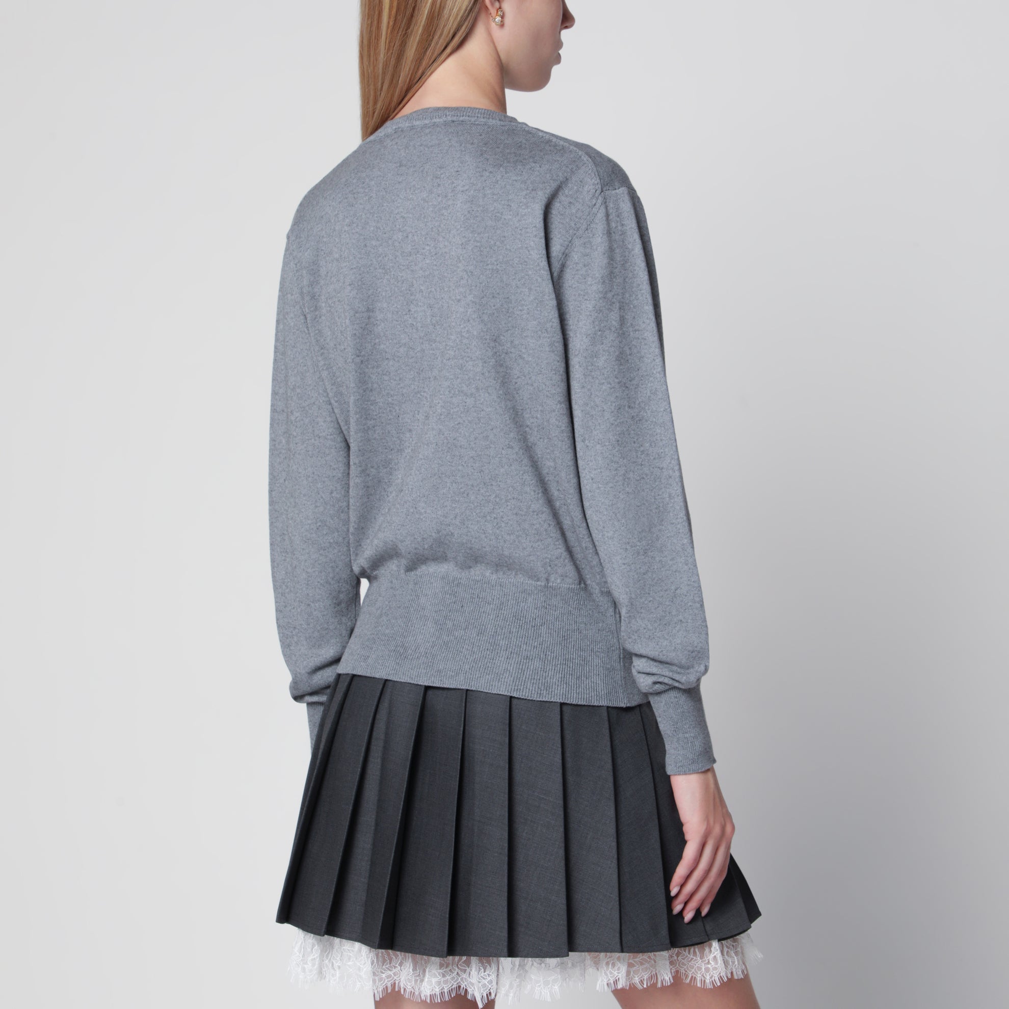 Cardigan Bea in misto cotone e cashmere grigio