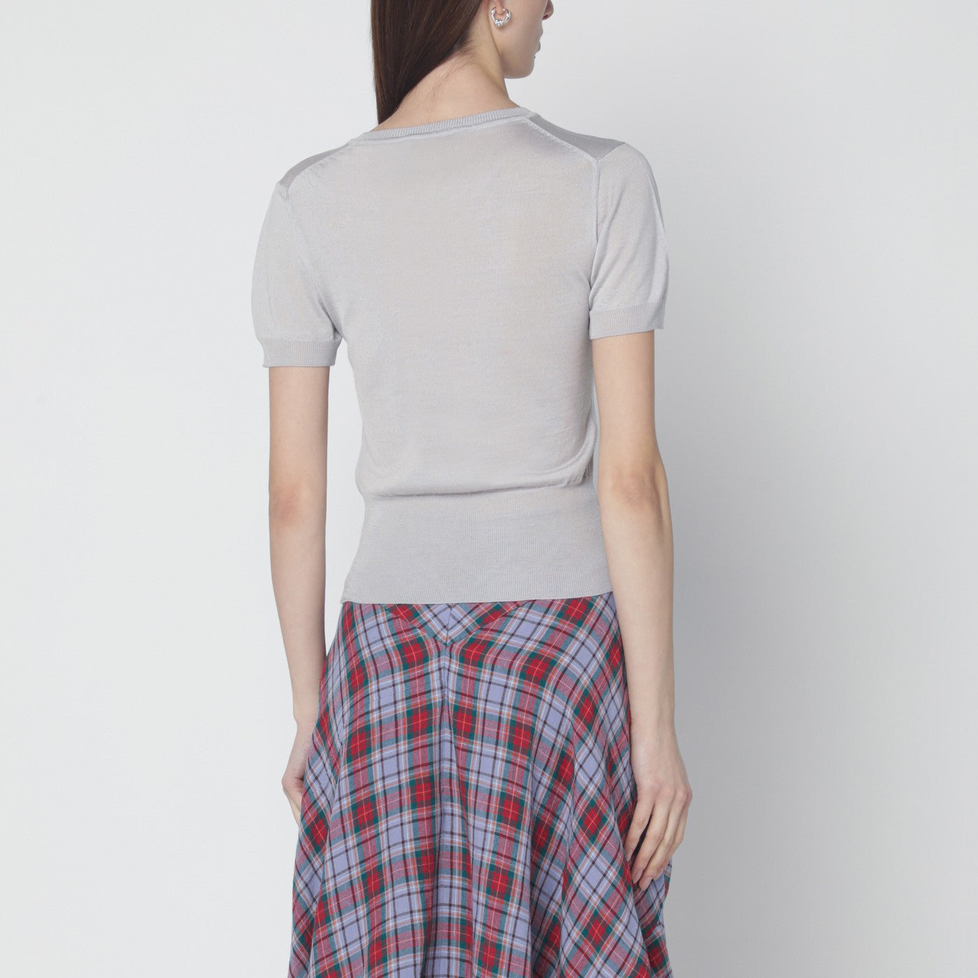 Light grey Bea wool and silk top