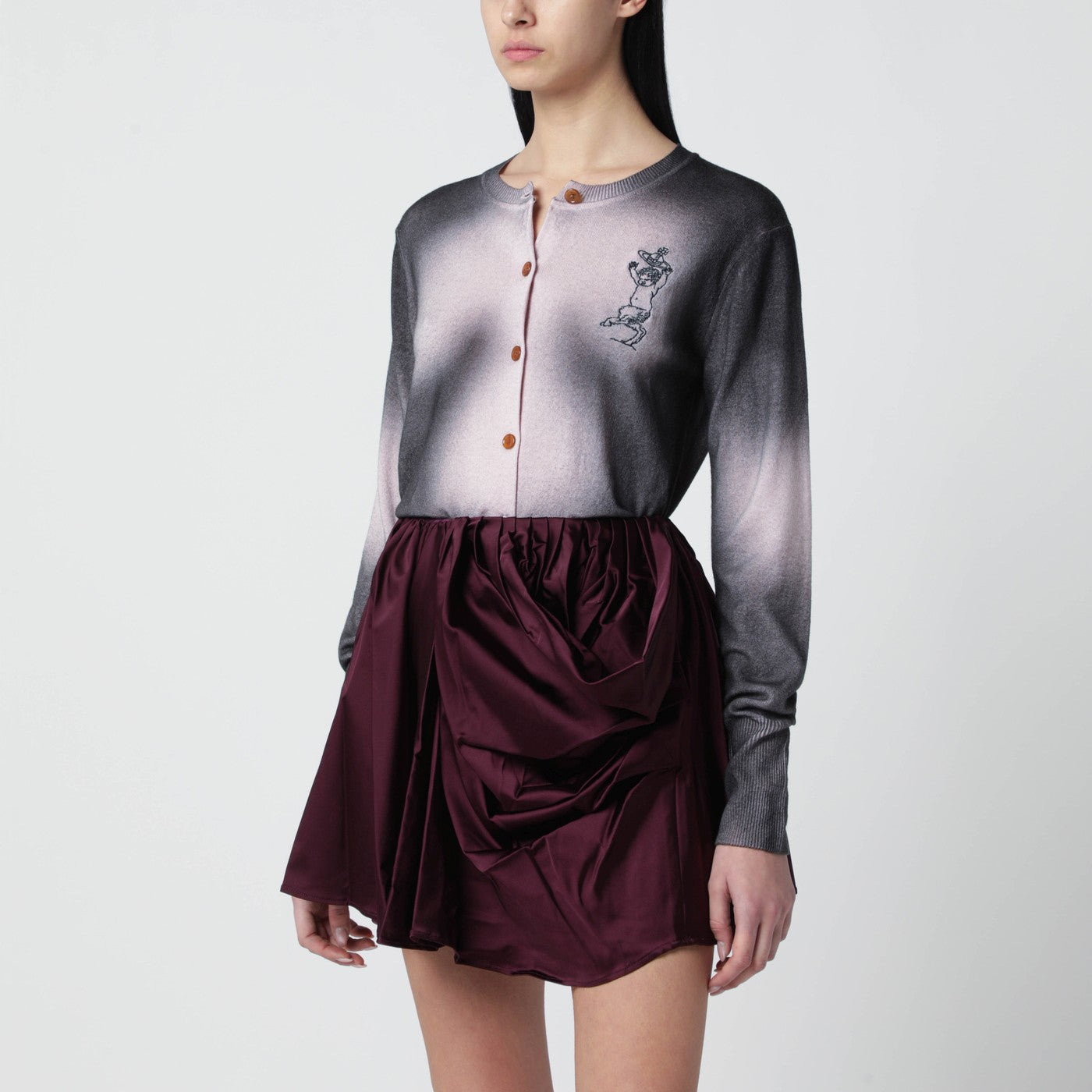 Cardigan à effet dégradé rose/noir