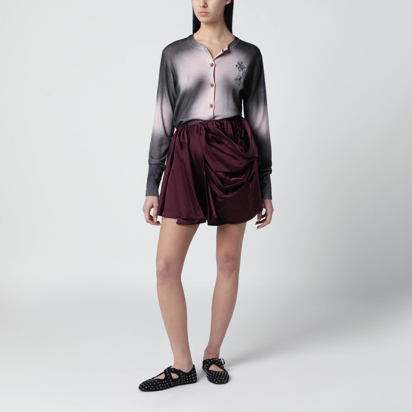 Cardigan à effet dégradé rose/noir