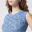 Top blu chiaro in crochet con logo Orb
