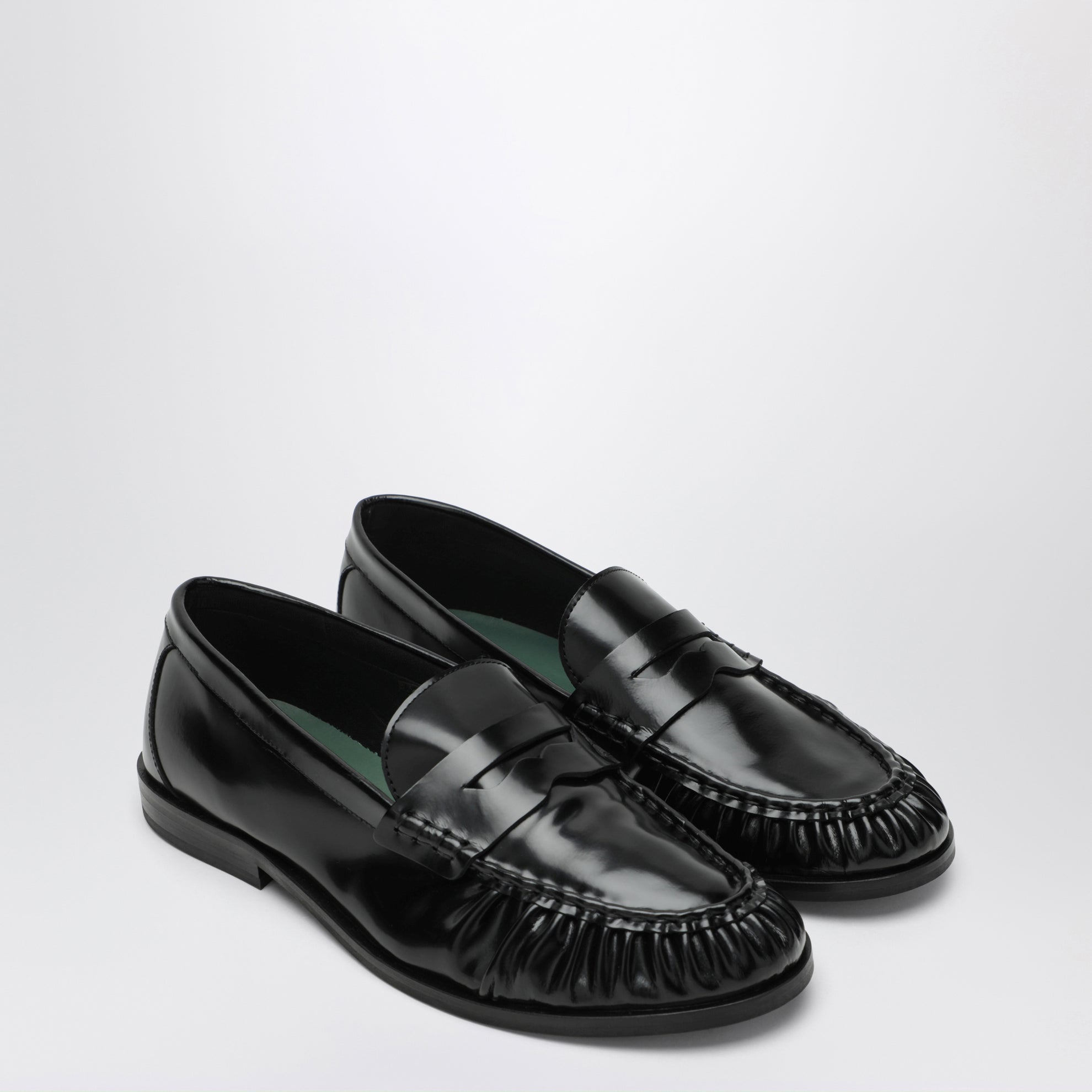 Louee Vale Loafer aus schwarzem Glattleder
