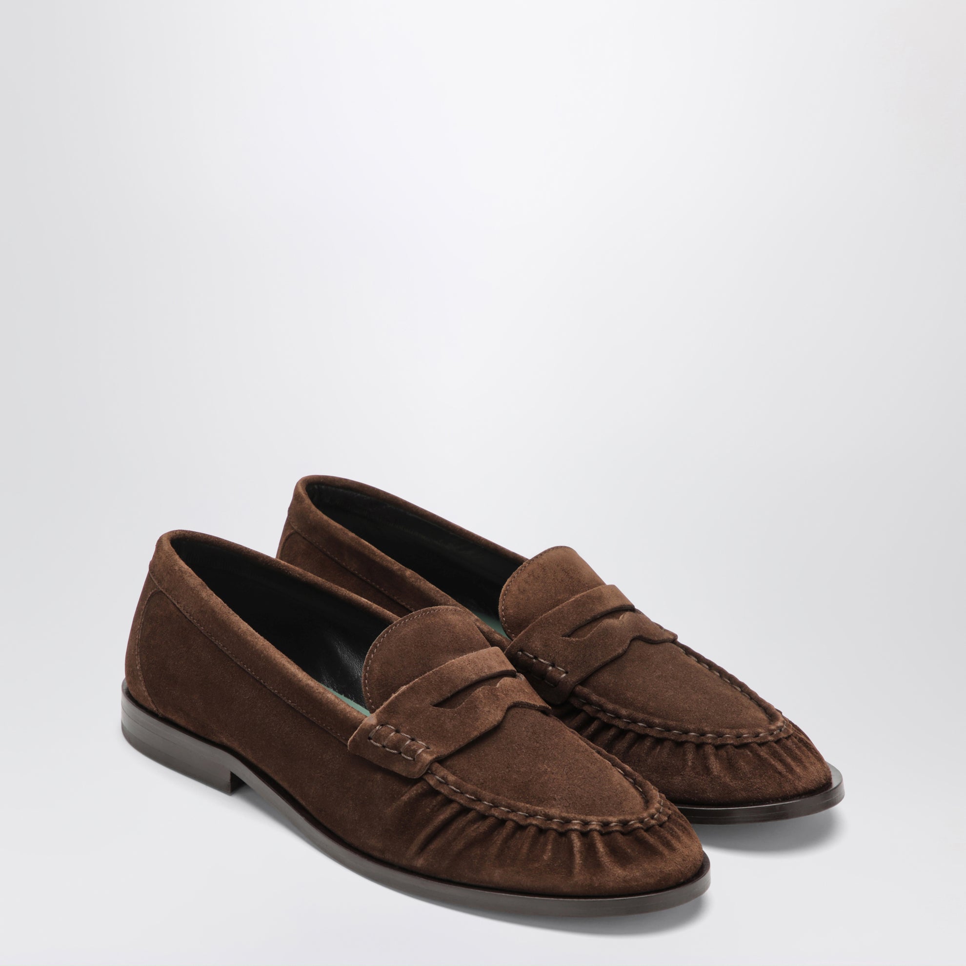 Mocassini Louee Vale marroni in pelle scamosciata