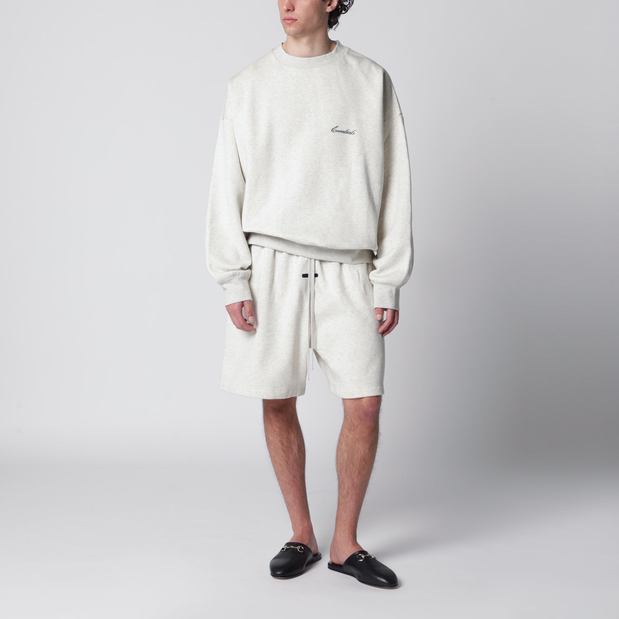 Signature SS26 crewneck sweatshirt in fleece oatmeal